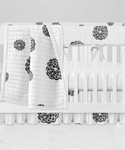 Bumperless Crib Set with Ruffle Skirt and Modern Rail Cover - ZinniaZ