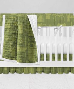 Bumperless Crib Set with Ruffle Skirt and Modern Rail Cover - Outdoor Gear