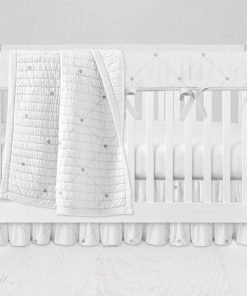 Bumperless Crib Set with Ruffle Skirt and Modern Rail Cover - Ditto Dot
