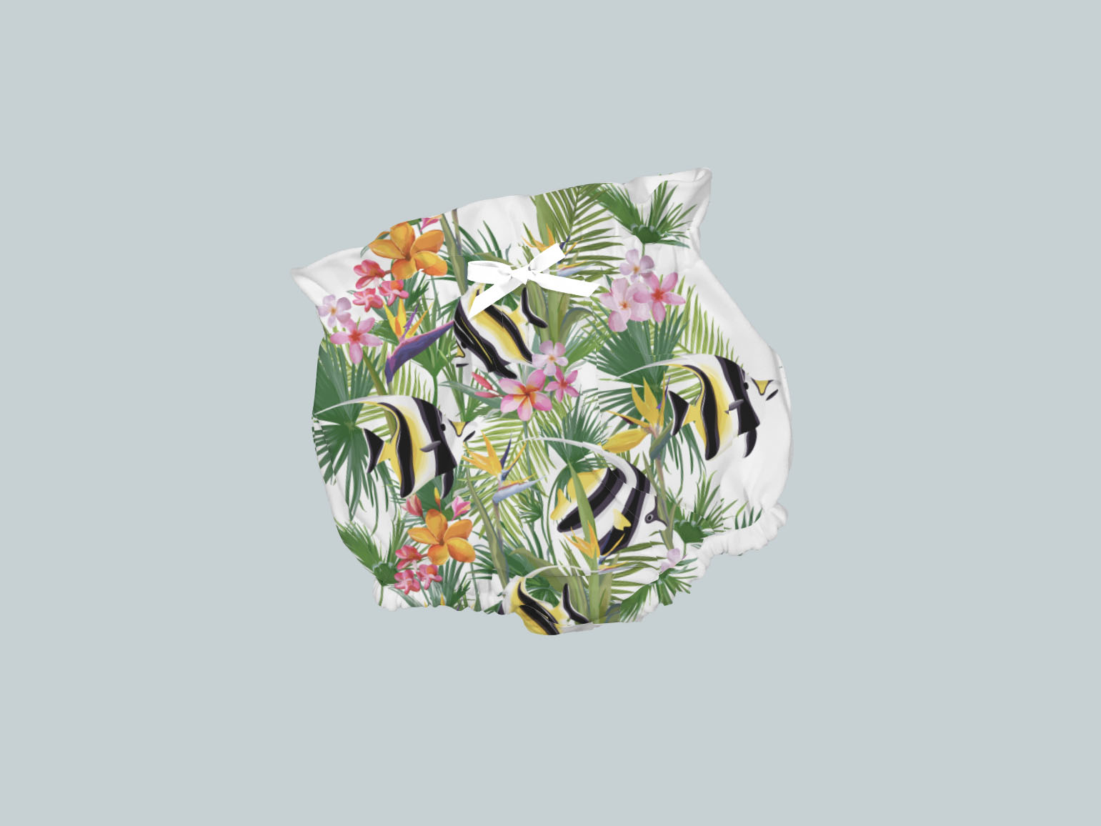 Bummies/High Waisted Bloomers - Tropical Fish Palm Leaves