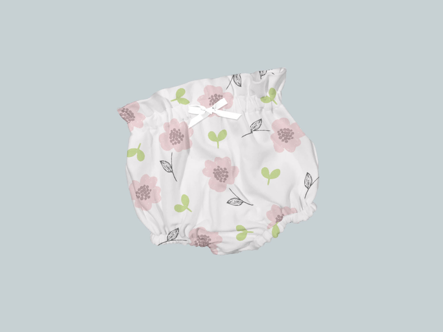 Bummies/High Waisted Bloomers - Dainty Pink Flowers