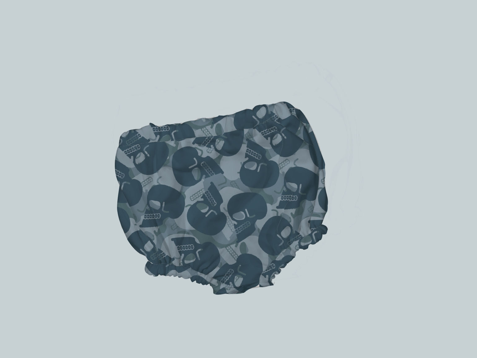 Bummies/Diaper Cover - Skull Camo Blue