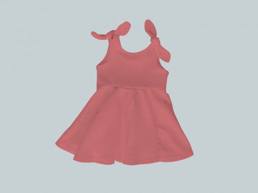 Dress with Shoulder Ties - Coral