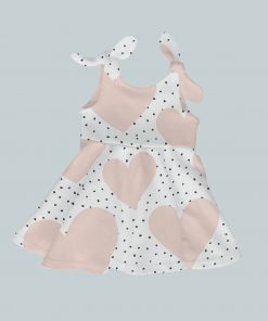 Dress with Shoulder Ties - Hearts and Dots