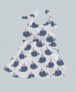 Dress with Shoulder Ties - Happy Whale