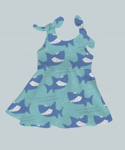 Dress with Shoulder Ties - Funny Shark