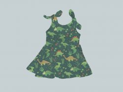 Dress with Shoulder Ties - Dino Green