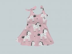 Dress with Shoulder Ties - Unicorns on Pink