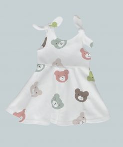 Dress with Shoulder Ties - All Over Bears