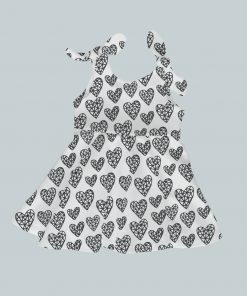 Dress with Shoulder Ties - Sketched Hearts