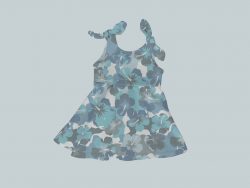 Dress with Shoulder Ties - Blue Wild