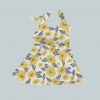 Dress with Shoulder Ties - Yellow Blossoms