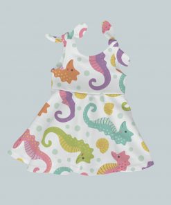 Dress with Shoulder Ties - Seahorses