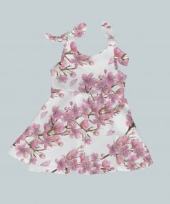 Dress with Shoulder Ties - Cherry Blossoms