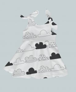 Dress with Shoulder Ties - Crazy Clouds