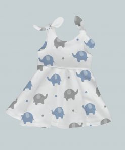 Dress with Shoulder Ties - Elephant Print
