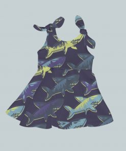 Dress with Shoulder Ties - Dark Shark