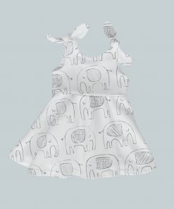 Dress with Shoulder Ties - Elephant Sketch