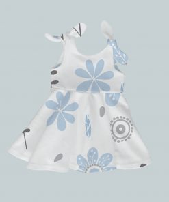 Dress with Shoulder Ties - Blue Blossom Beauty
