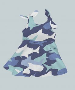 Dress with Shoulder Ties - Shark Sea