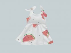 Dress with Shoulder Ties - Watermelon Slices & Seeds