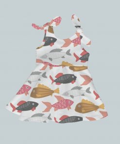 Dress with Shoulder Ties - Small Fish