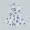 Dress with Shoulder Ties - Berry Blue