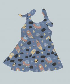 Dress with Shoulder Ties - Space Blue