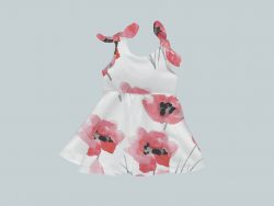 Dress with Shoulder Ties - Watercolor Poppy