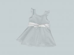 Dress with Ruffled Sleeves and Bow - Light Blue