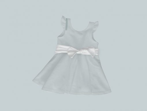 Dress with Ruffled Sleeves and Bow - Light Blue