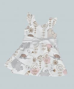 Dress with Ruffled Sleeves and Bow - Animal Fun