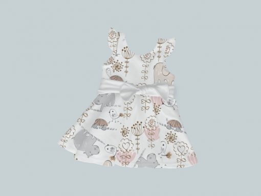 Dress with Ruffled Sleeves and Bow - Animal Fun