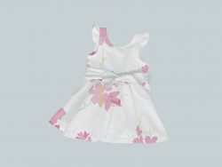 Dress with Ruffled Sleeves and Bow - Pretty in Pink