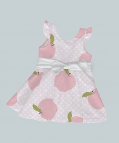 Dress with Ruffled Sleeves and Bow - Pink Apple