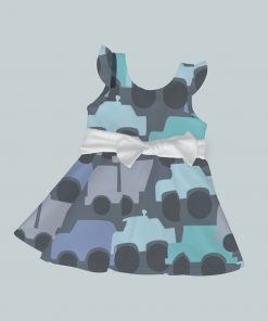 Dress with Ruffled Sleeves and Bow - Wild Wheels