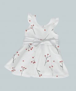 Dress with Ruffled Sleeves and Bow - Winter Berry