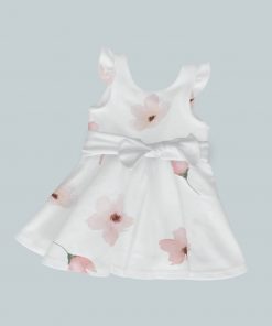 Dress with Ruffled Sleeves and Bow - Baby Blooms