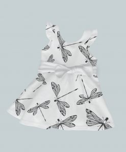Dress with Ruffled Sleeves and Bow - Dragonfly Ink
