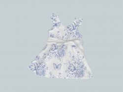 Dress with Ruffled Sleeves and Bow - Blue Rose Butterfly