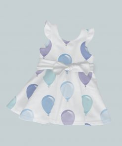 Dress with Ruffled Sleeves and Bow - Balloons