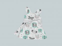 Dress with Ruffled Sleeves and Bow - Baby Animals