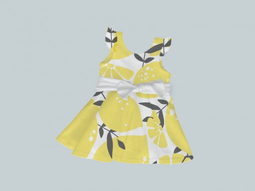 Dress with Ruffled Sleeves and Bow - Big Lemon