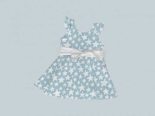 Dress with Ruffled Sleeves and Bow - All Stars