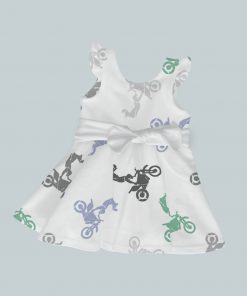Dress with Ruffled Sleeves and Bow - Dirt Bike