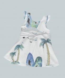 Dress with Ruffled Sleeves and Bow - Surf & Sand