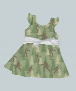 Dress with Ruffled Sleeves and Bow - Bigfoot