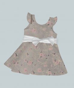 Dress with Ruffled Sleeves and Bow - Tiny Tapestry