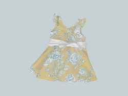 Dress with Ruffled Sleeves and Bow - Tea Time