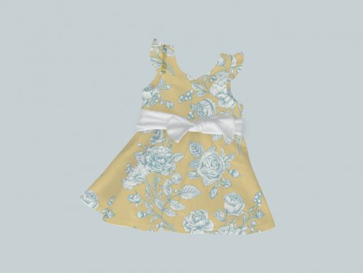 Dress with Ruffled Sleeves and Bow - Tea Time
